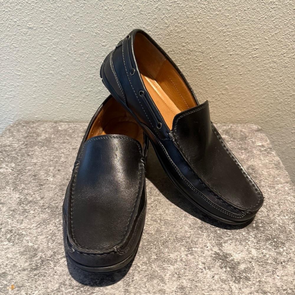 G.H. Bass Hank Black Men’s Leather Slip On Dress Loafer Driving Size 10D